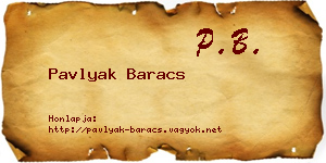 Pavlyak Baracs névjegykártya